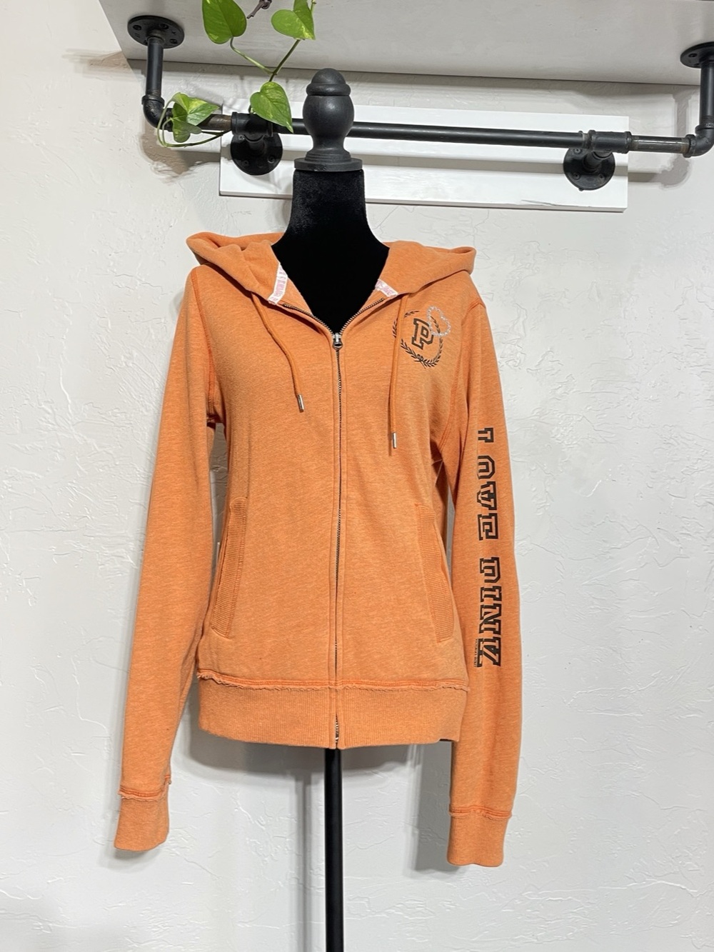 Y2K PINK Texas Longhorns Bling Full Zip Hoodie Love Sweatshirt NCAA College